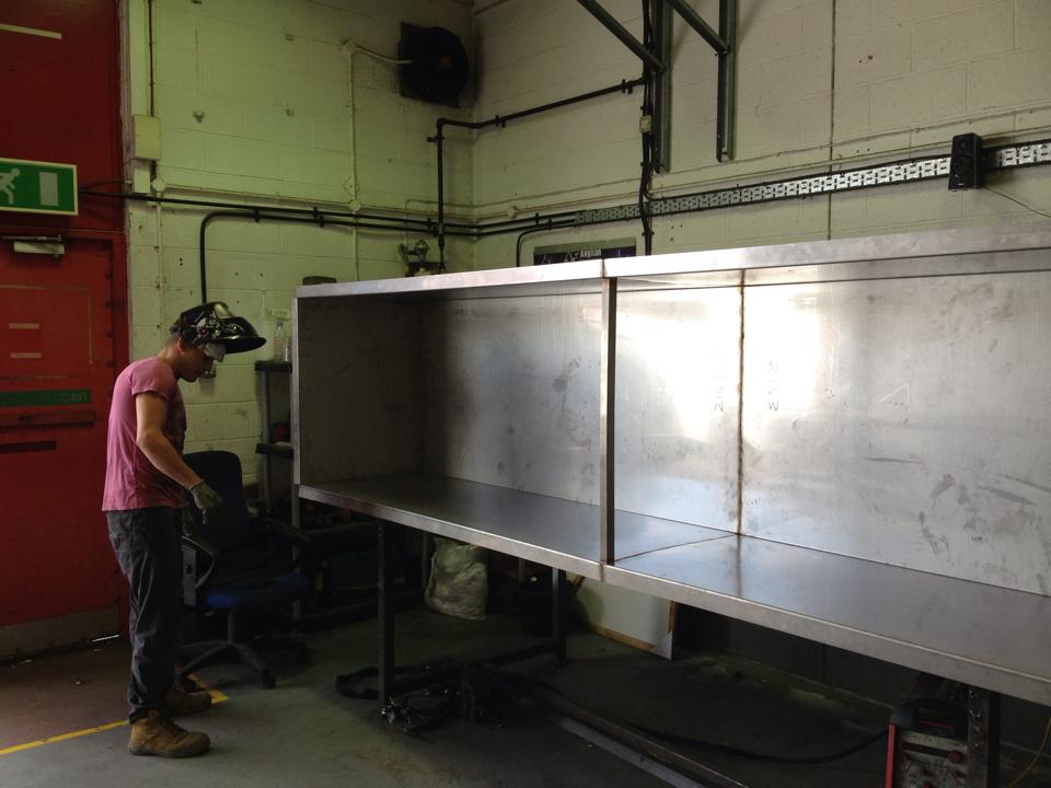 Large stainless steel tank